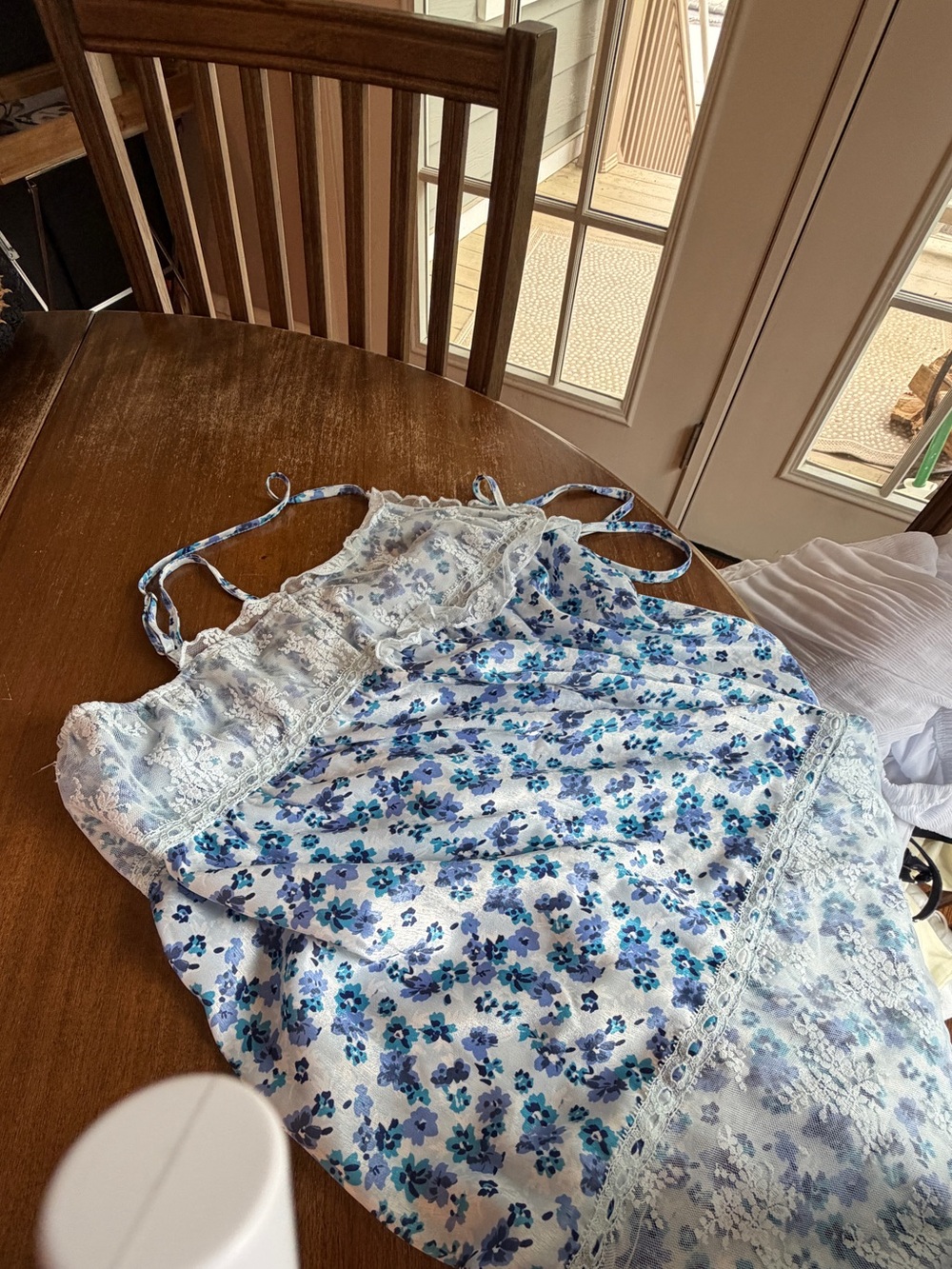 REVOLVE White and Blue Floral Mini Dress - Picture 2 of 2